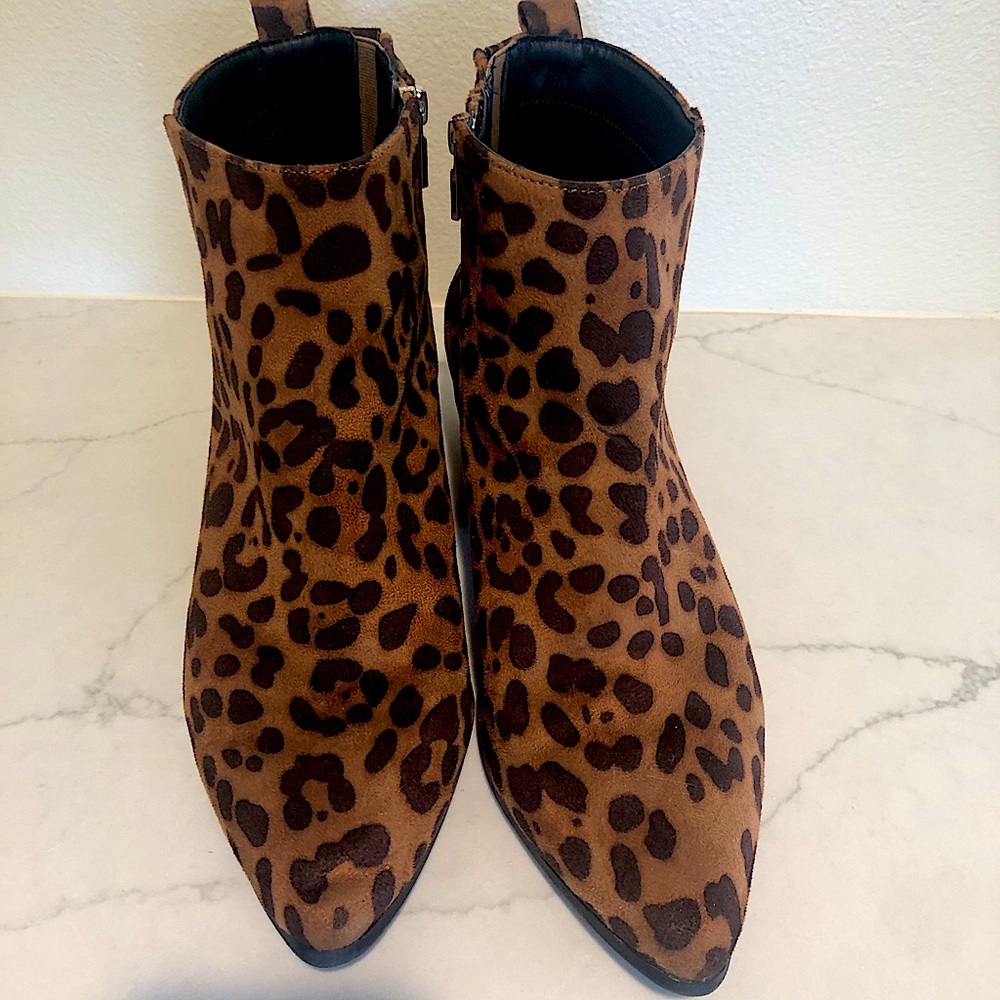 Cheetah print booties